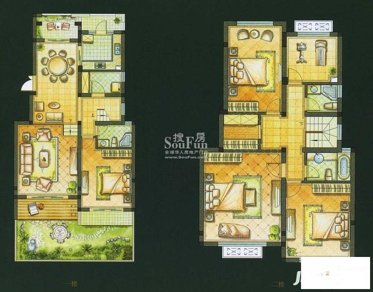 嘉洲花园洋房5室2厅3卫206㎡户型图