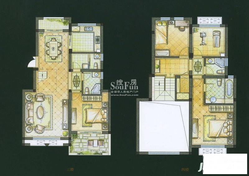 嘉洲花园洋房4室2厅4卫168㎡户型图