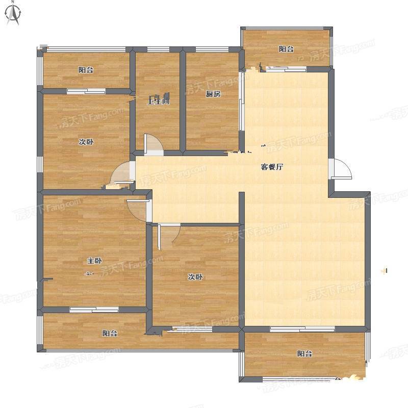 金龙公寓3室2厅0卫177㎡户型图