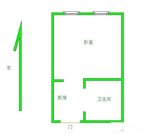 锦绣四村1室1厅1卫30㎡户型图