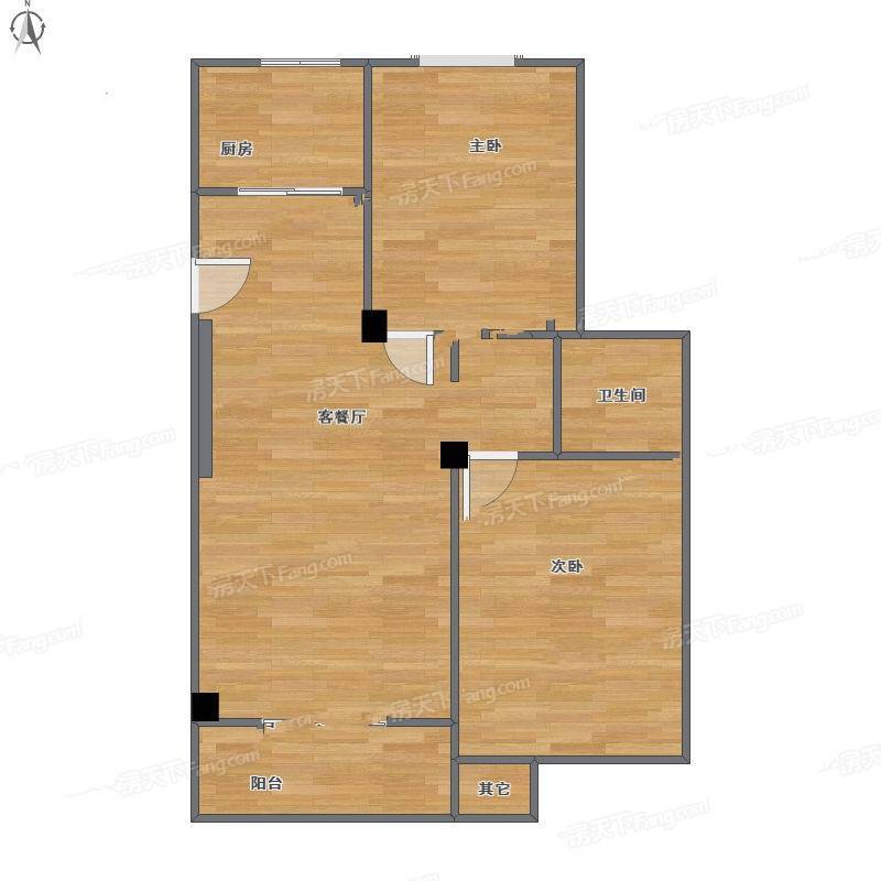 康顺苑2室1厅0卫85㎡户型图