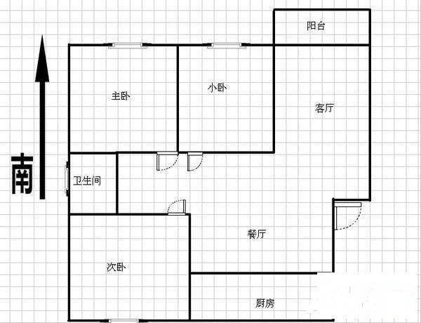 钱桥春满园3室2厅1卫115㎡户型图