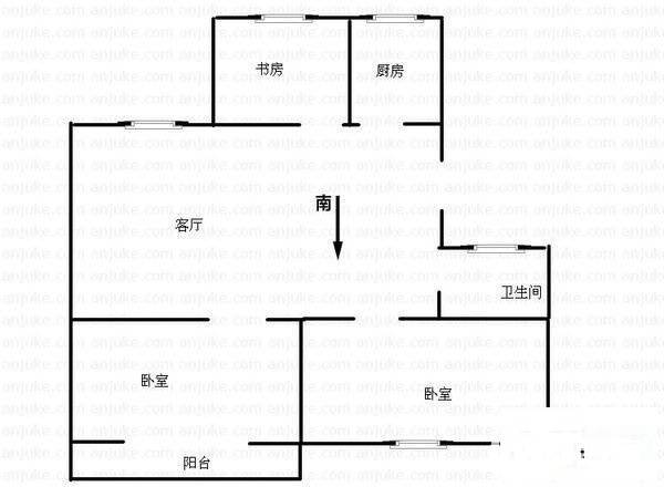 钱桥春满园2室2厅1卫75㎡户型图