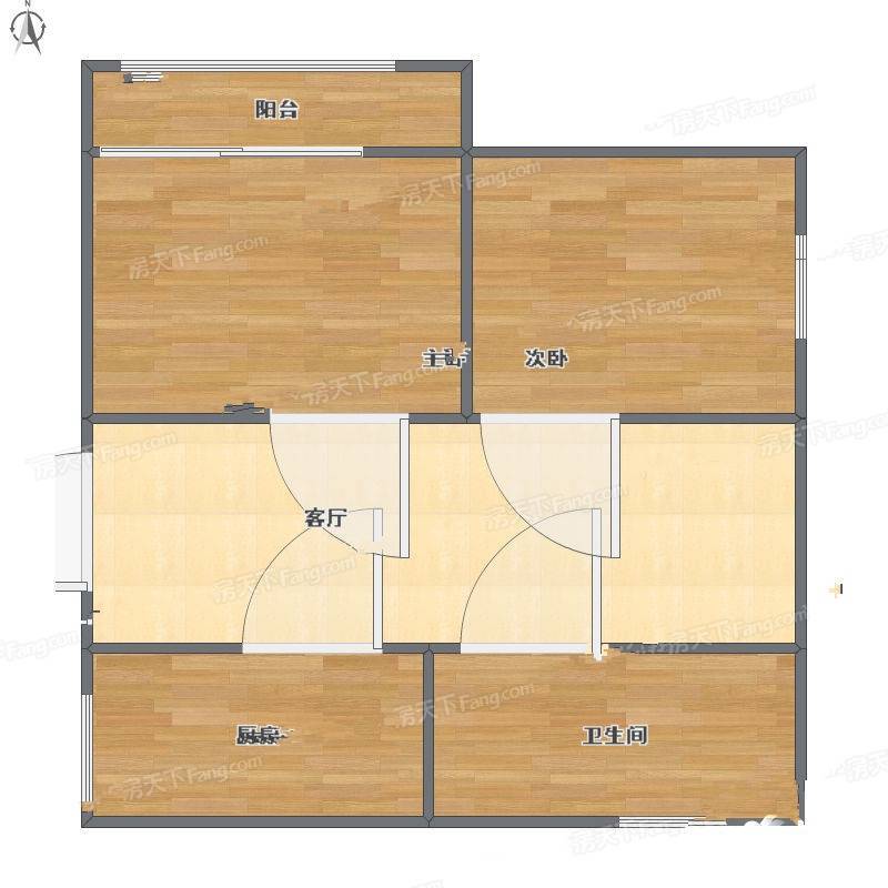 钱桥春满园2室2厅0卫68㎡户型图