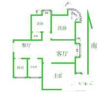 长江绿岛3室2厅1卫140㎡户型图