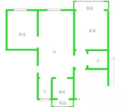 天润园3室2厅1卫130㎡户型图