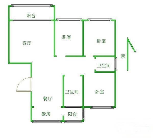 天润园3室2厅2卫132㎡户型图