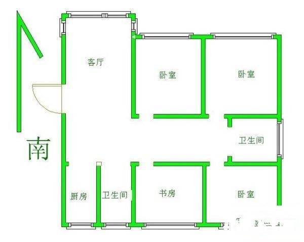 天润园5室2厅2卫166㎡户型图