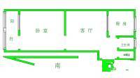 华晶新村1室1厅1卫46㎡户型图