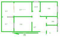 华晶新村3室1厅1卫78㎡户型图