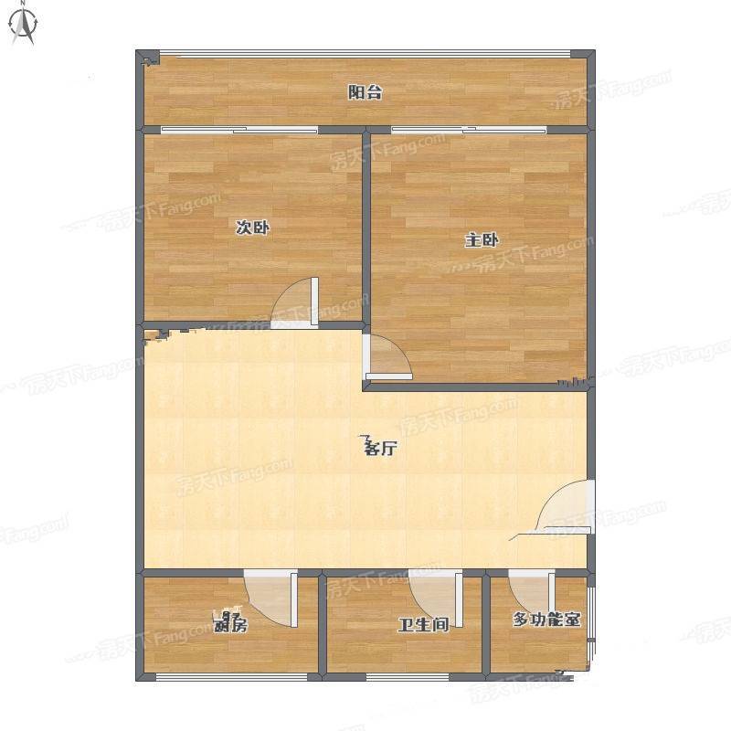 新惠家园2室2厅0卫60㎡户型图