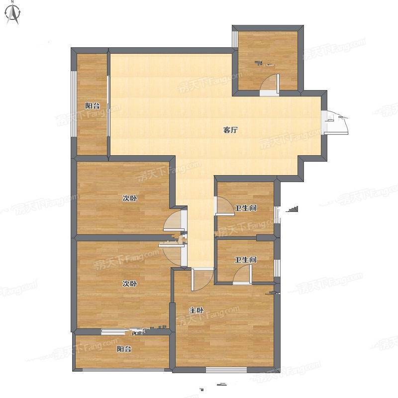 新惠家园3室2厅0卫115㎡户型图