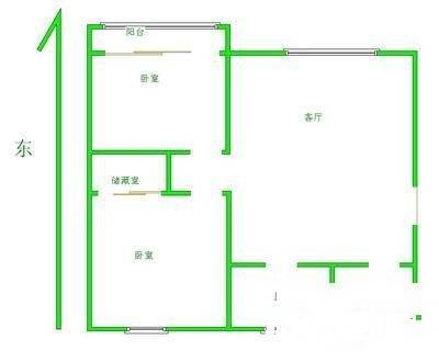 惠东里2室2厅1卫89㎡户型图