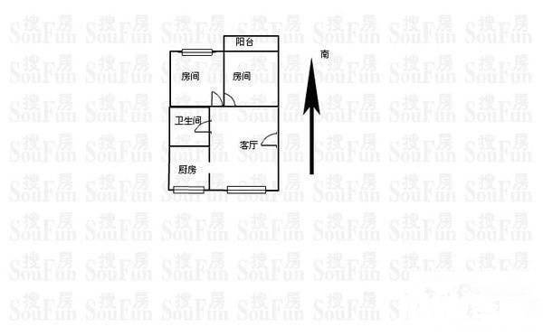 新惠一村2室1厅1卫70㎡户型图