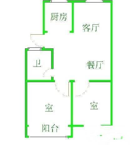 泰伯花苑2室1厅1卫91㎡户型图