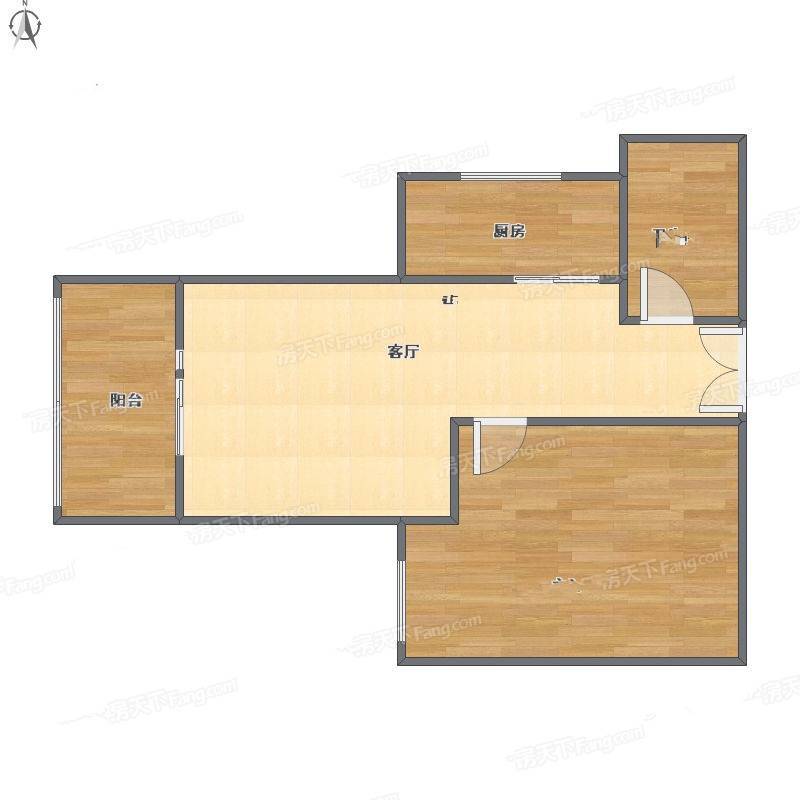 惠麓苑1室1厅0卫45㎡户型图