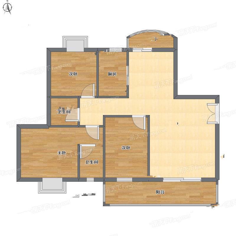 惠麓苑3室2厅0卫94㎡户型图