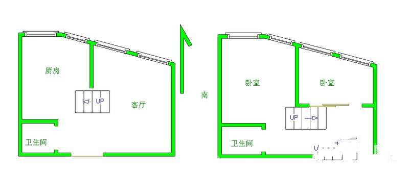 康桥丽景花园2室2厅2卫70㎡户型图