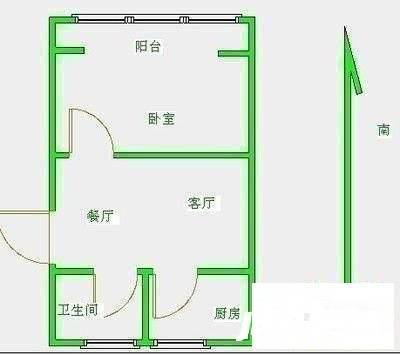 江阴巷1室1厅1卫50㎡户型图