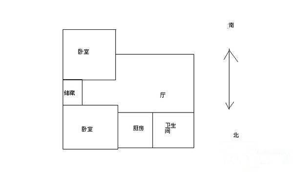 南尖小区2室1厅1卫65㎡户型图