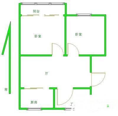 南湖家园2室2厅1卫102㎡户型图