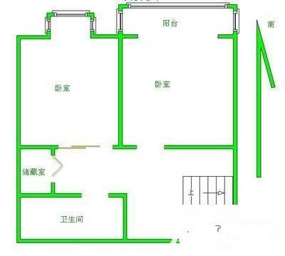 南湖家园2室1厅1卫86㎡户型图