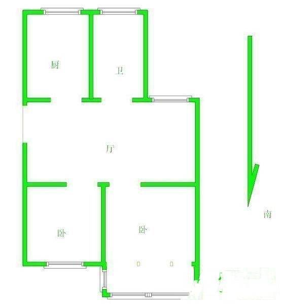 蠡湖家园2室1厅1卫98㎡户型图