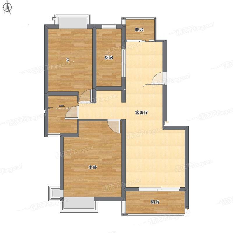 蠡湖家园2室1厅0卫88㎡户型图