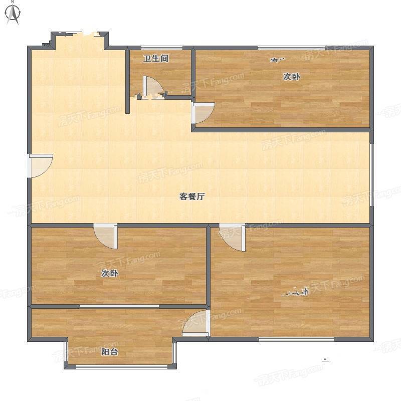 香梅假日花园二期2室1厅0卫88㎡户型图