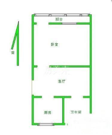 锡山新村1室1厅1卫45㎡户型图