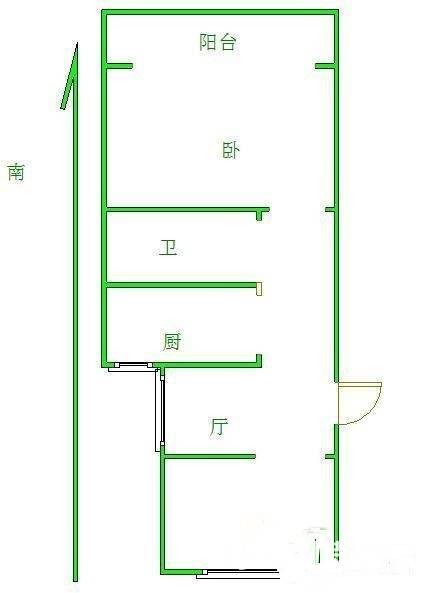 锡惠里2室1厅1卫62㎡户型图