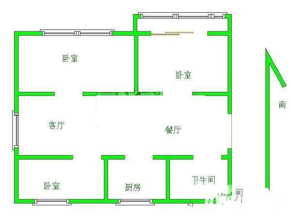 新乐苑小区3室1厅1卫95㎡户型图