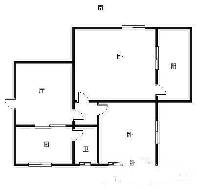 新扬名新村2室1厅1卫109㎡户型图