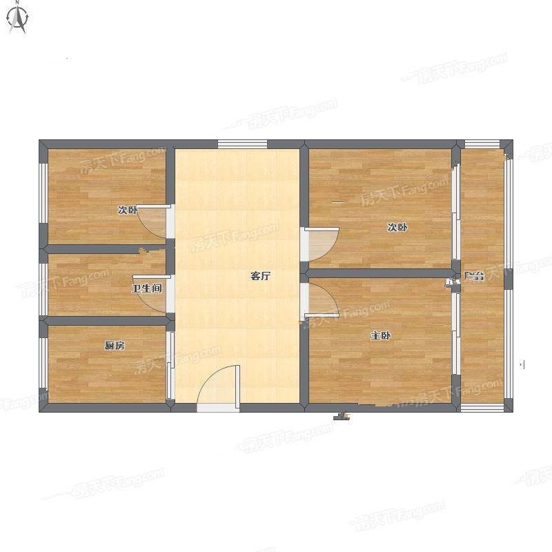 茂新里3室2厅0卫95㎡户型图