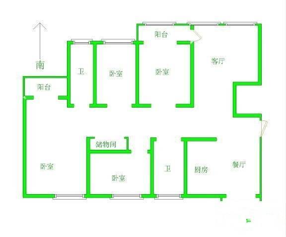 逸景园4室2厅2卫193㎡户型图