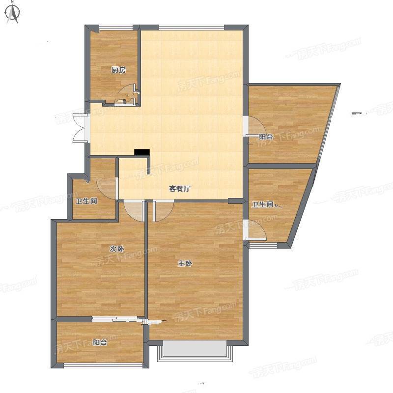 世贸公寓2室2厅0卫133㎡户型图