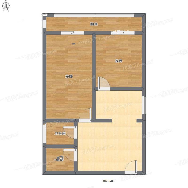 王巷西3室1厅0卫75㎡户型图