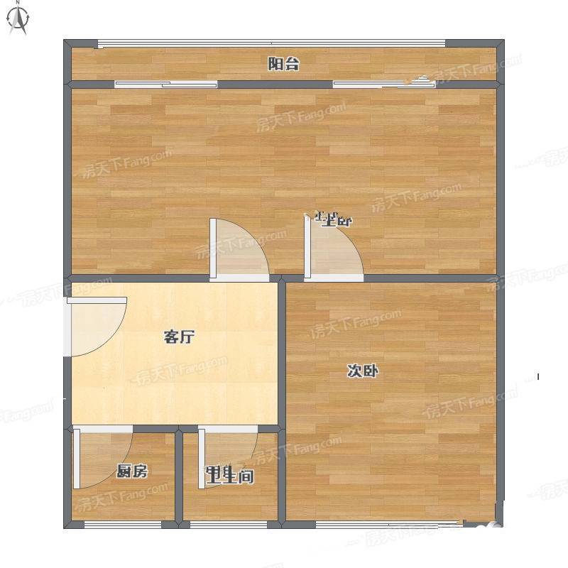 王巷西3室1厅0卫75㎡户型图