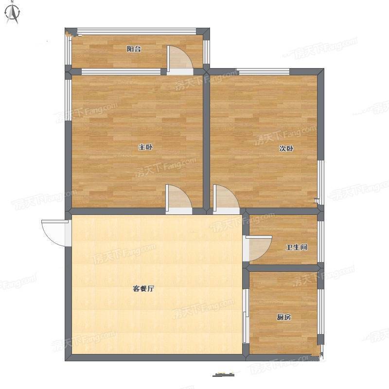 王巷西2室1厅0卫101㎡户型图