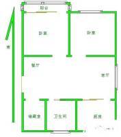 宋巷小区2室2厅1卫90㎡户型图