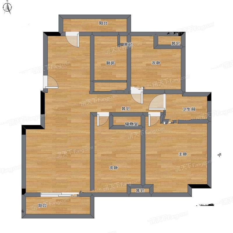 五洲幸福湾住宅3室1厅0卫116㎡户型图