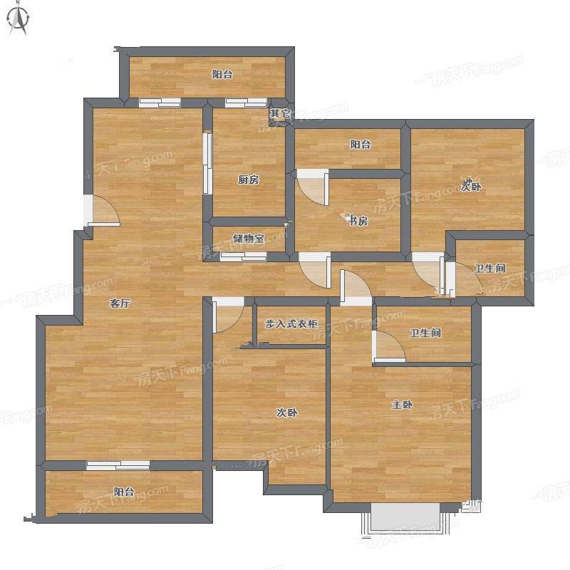 五洲幸福湾住宅4室2厅0卫145㎡户型图