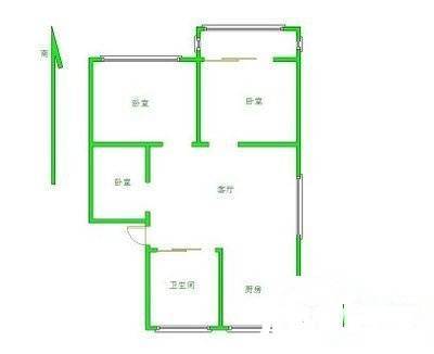 竹苑新村3室2厅1卫100㎡户型图