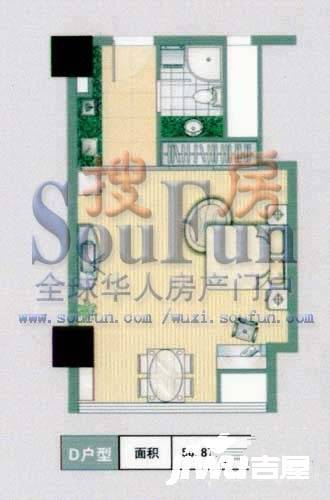 东方雅居二期1室0厅1卫56.9㎡户型图