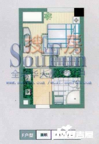 东方雅居二期1室0厅1卫36.6㎡户型图