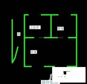 锡洲中路小区1室1厅1卫30㎡户型图