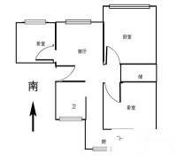 峰影新村3室1厅1卫84㎡户型图