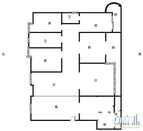 湖滨壹号4室2厅2卫142㎡户型图