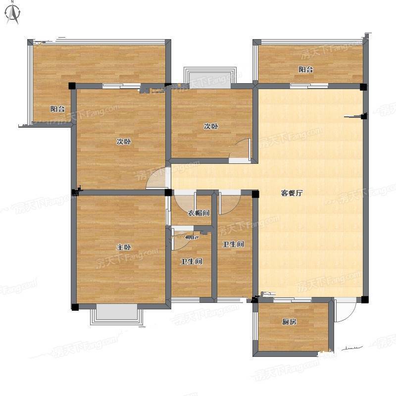 栖芸苑3室2厅0卫160㎡户型图