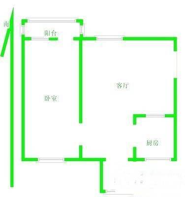 华侨城1室1厅1卫56㎡户型图